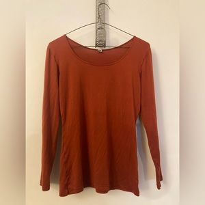 Orange Uniqulo Heat Tech Shirt